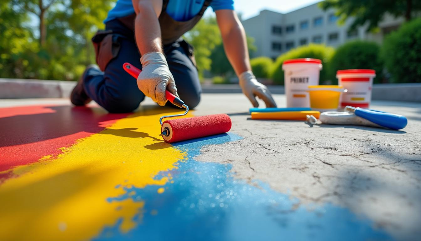 découvrez nos conseils pour choisir et appliquer la peinture extérieure sur sol en béton, afin d'assurer un résultat durable et esthétique malgré les intempéries.