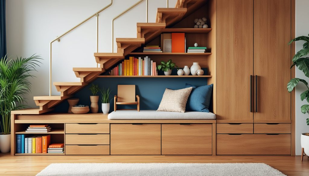 découvrez des astuces et idées pratiques pour aménager l'espace sous votre escalier et optimiser chaque centimètre de votre intérieur.