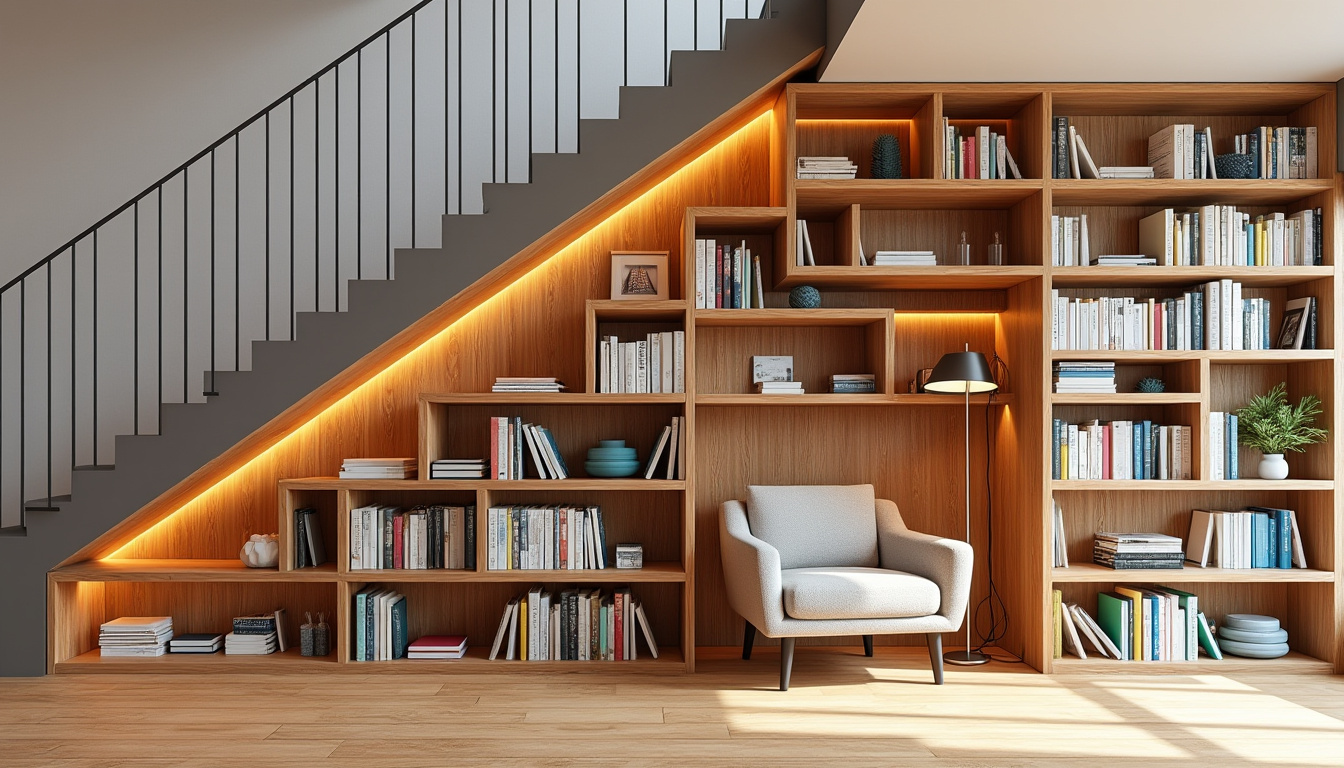 découvrez comment aménager une bibliothèque sous escalier pour optimiser un espace souvent négligé, alliant fonctionnalité et design dans votre intérieur.
