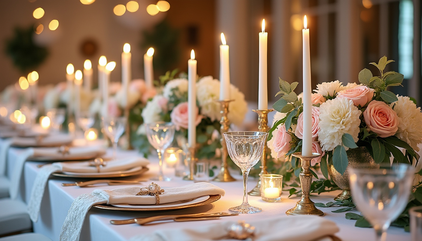 découvrez nos conseils pour choisir la décoration idéale qui sublimera votre table de mariage avec élégance et raffinement.