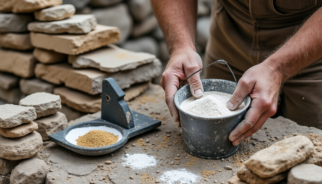 apprenez à doser correctement la chaux et le sable pour construire un mur en pierre solide et durable, avec des conseils pratiques pour un mélange parfait.